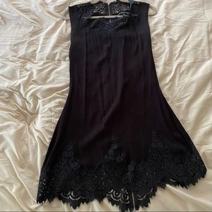 For Love & Lemons Sexy Black Mini Dress With Lace Bottom and Top